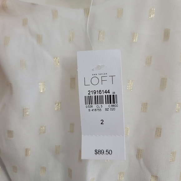 Loft Sleeveless Gold Shimmer Romper, Size 2 - Picture 9 of 11